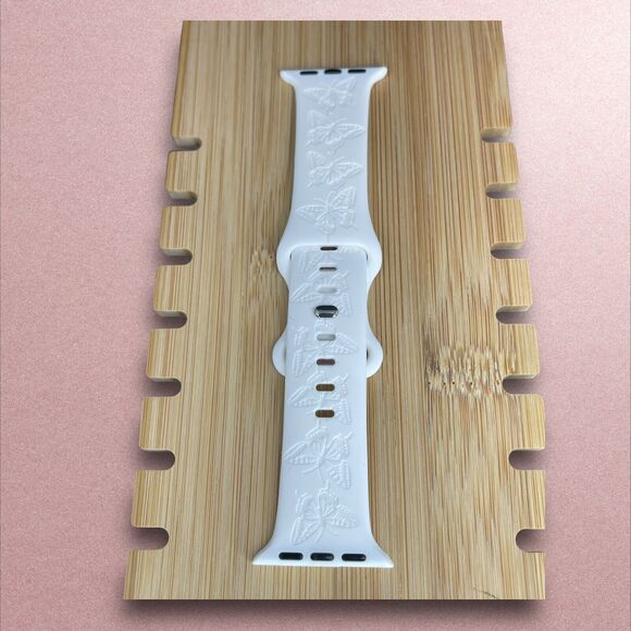 Apple Watch Band Butterfly Silicone Strap Buckle White 42/44/45/49mm NWT - Picture 7 of 10